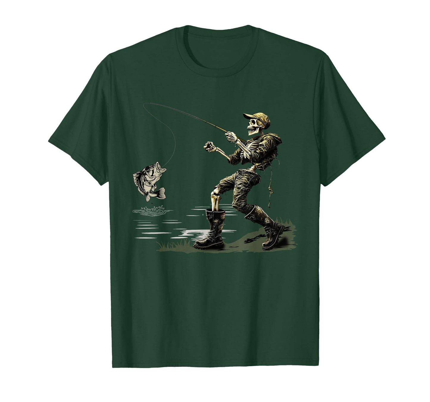 Fishing bass Nature Fish Skull Skeleton Fisherman T-Shirt