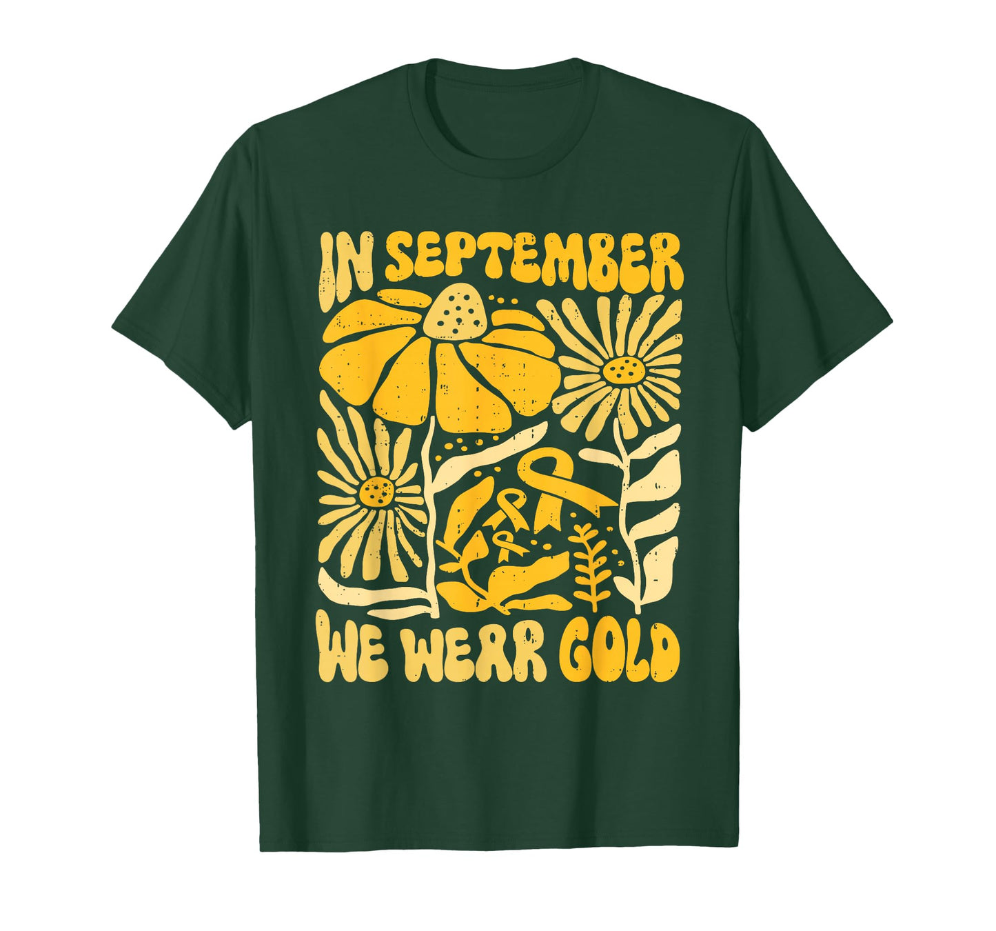 in September We Wear Gold Childhood Cancer Awareness Support T-Shirt