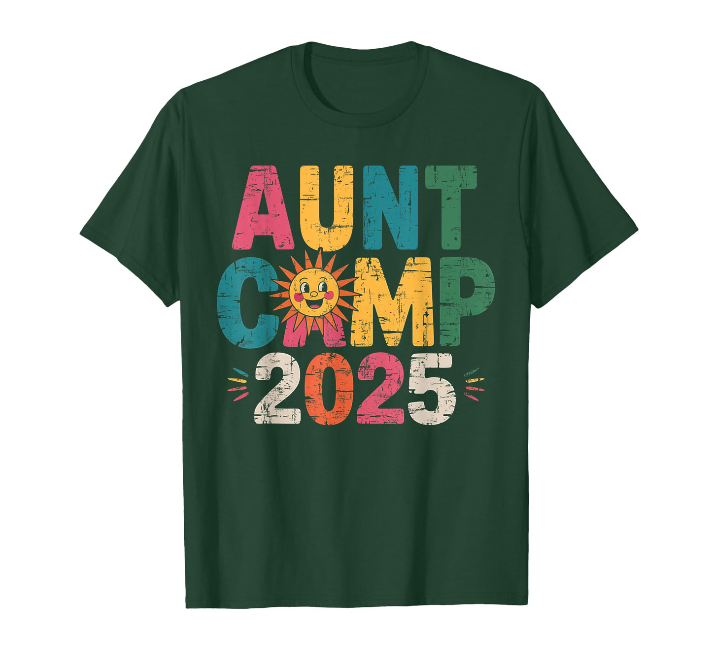 Aunt Camp 2025 Family Vacation Summer Camping Crew Kids T-Shirt