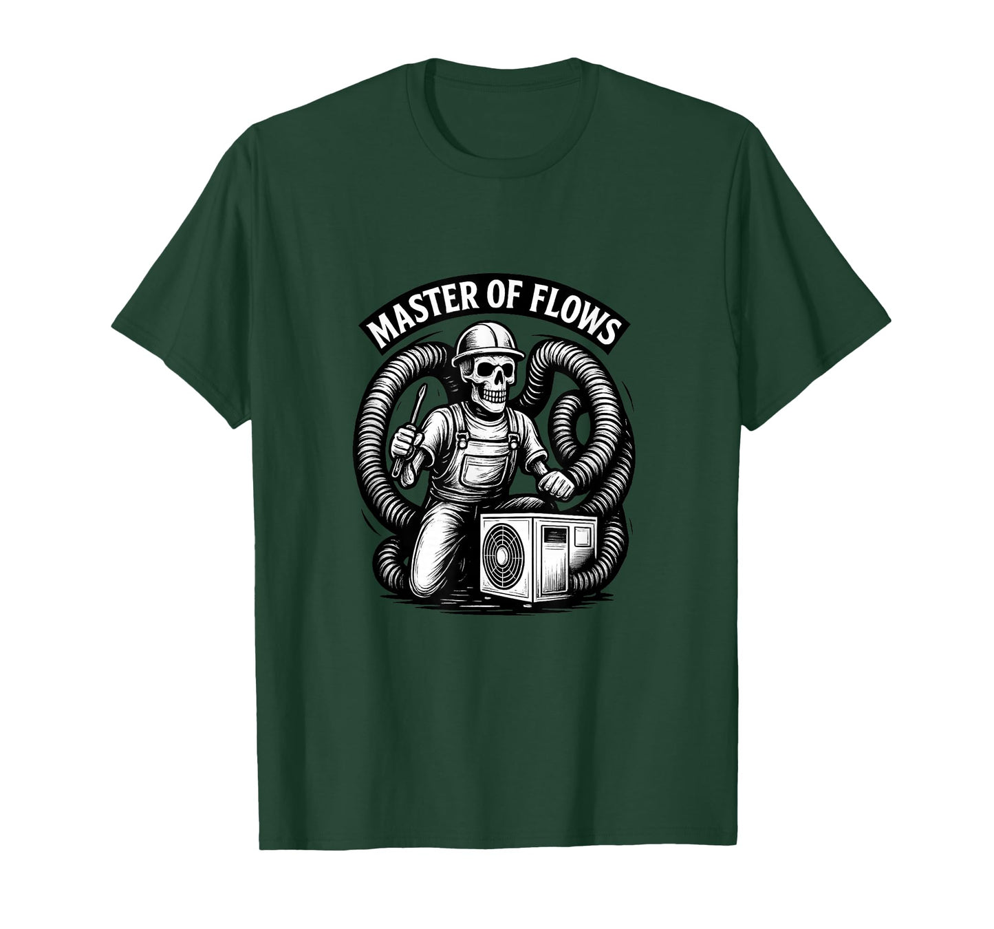 Master of Flows HVAC Skeleton Design for Cooling and Heating T-Shirt