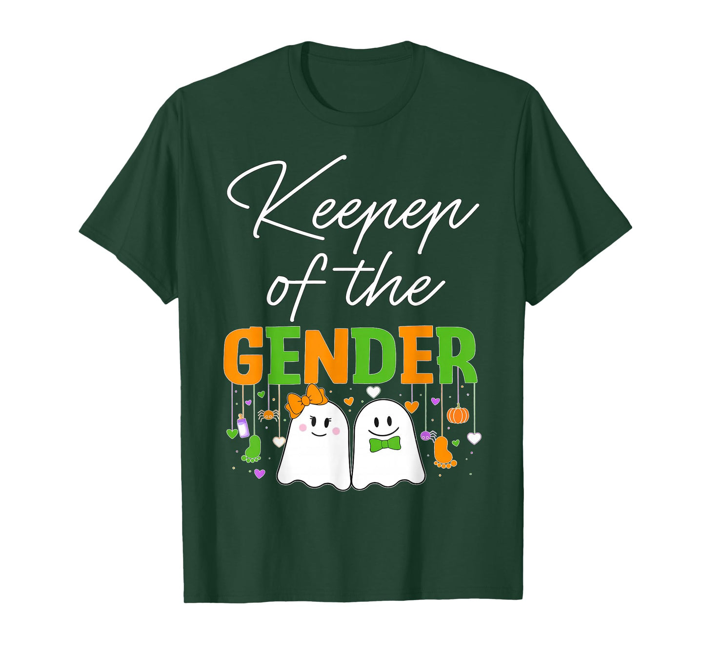 Keeper of The Gender Halloween Skeleton Pregnancy Reveal T-Shirt