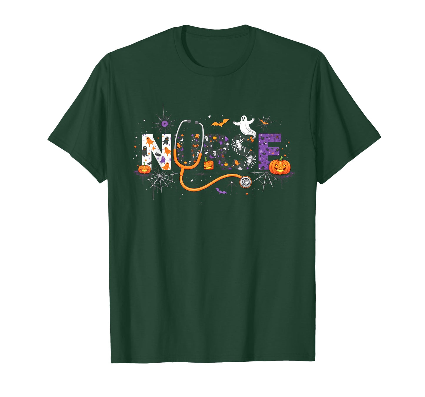 Halloween Nurse 2025 Funny Letter Nursing School Life Fall T-Shirt