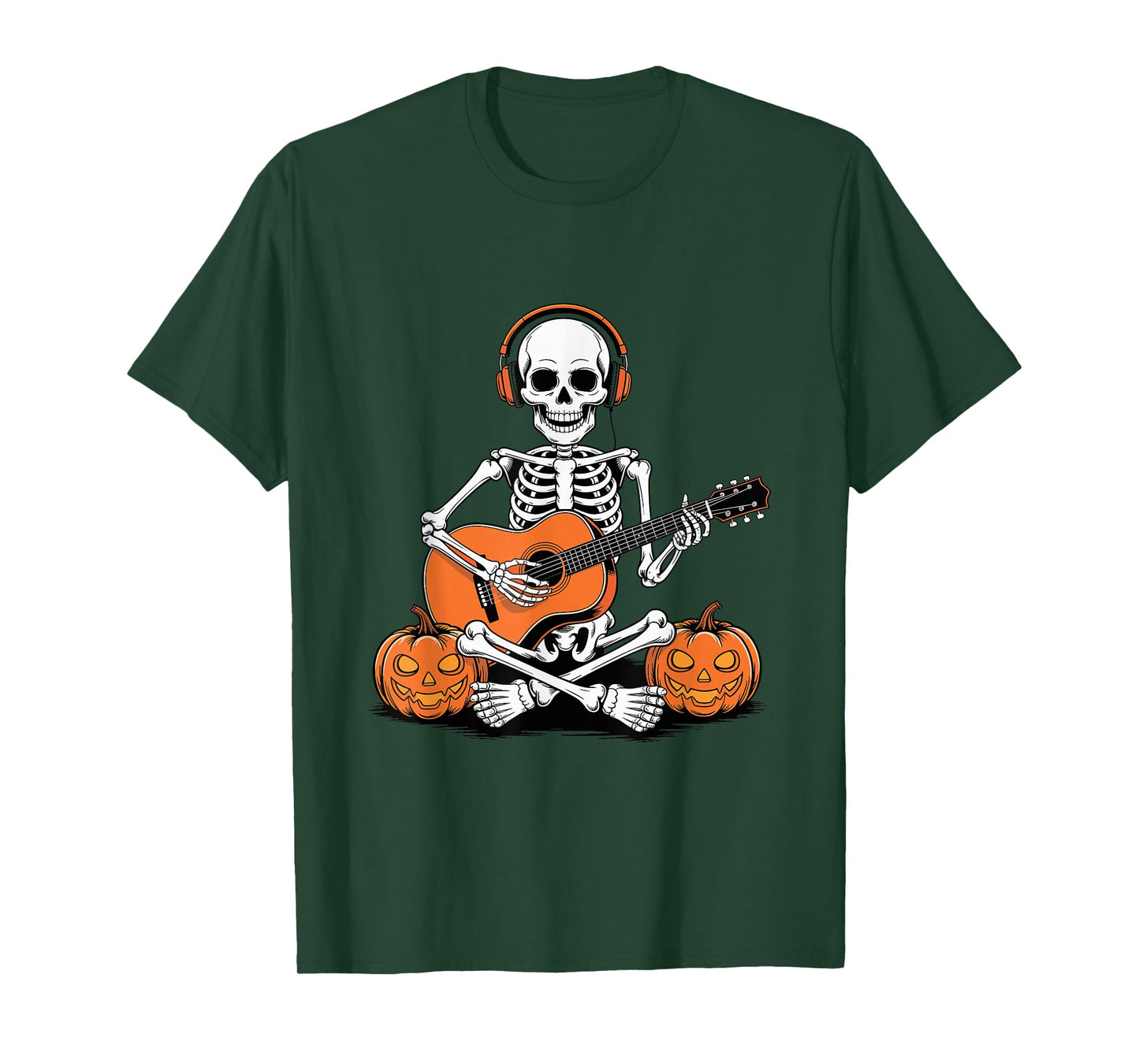Halloween Skeleton Acoustic Guitar Guitarist T-Shirt