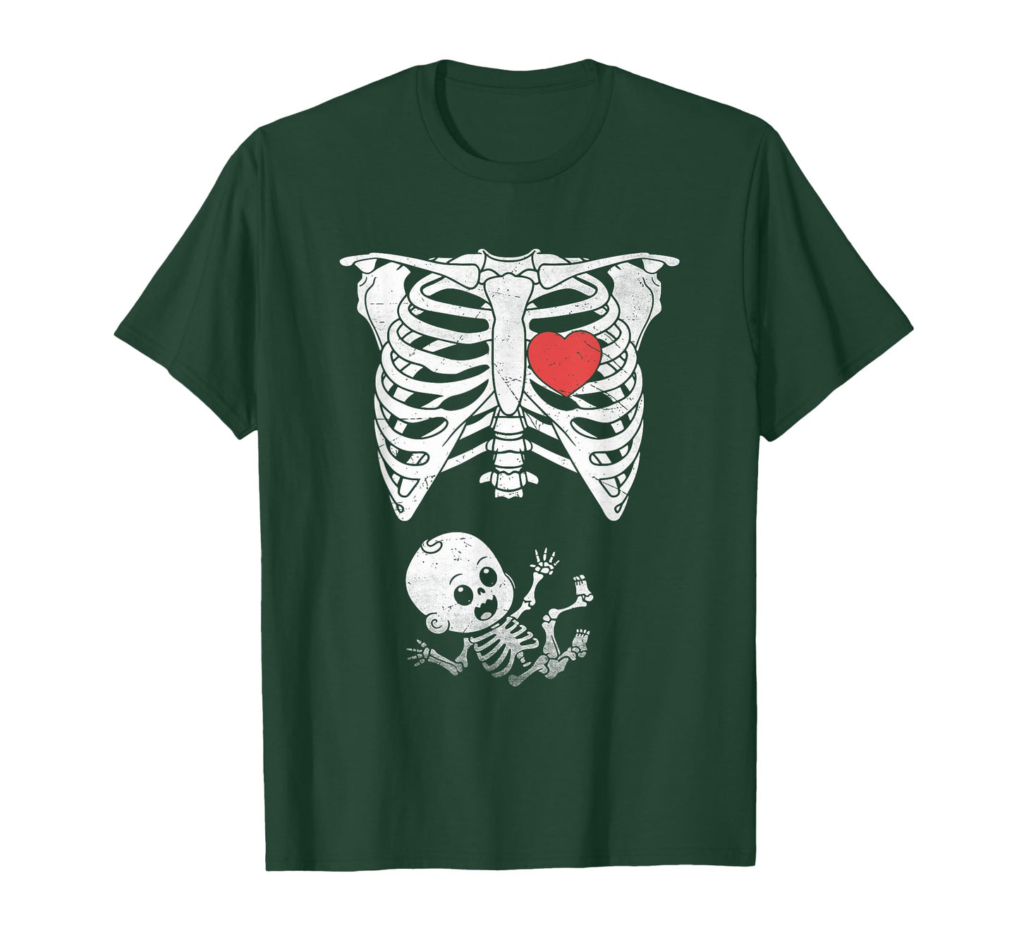 Skeleton Pregnancy Announcement XRay Halloween Womens Moms T-Shirt