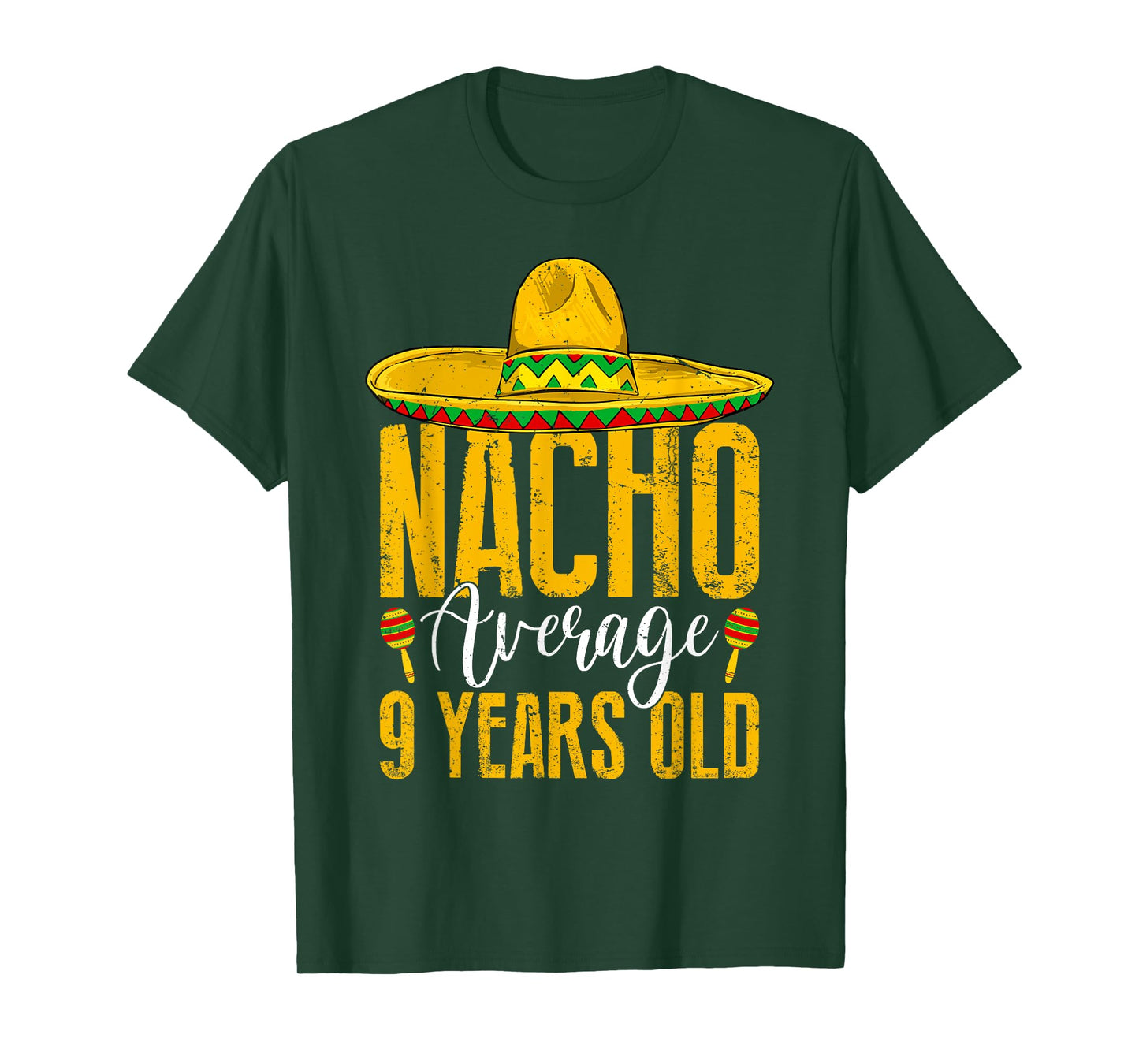 Nacho Average 9 Years Old 9th Birthday Cinco De Mayo Fiesta T-Shirt
