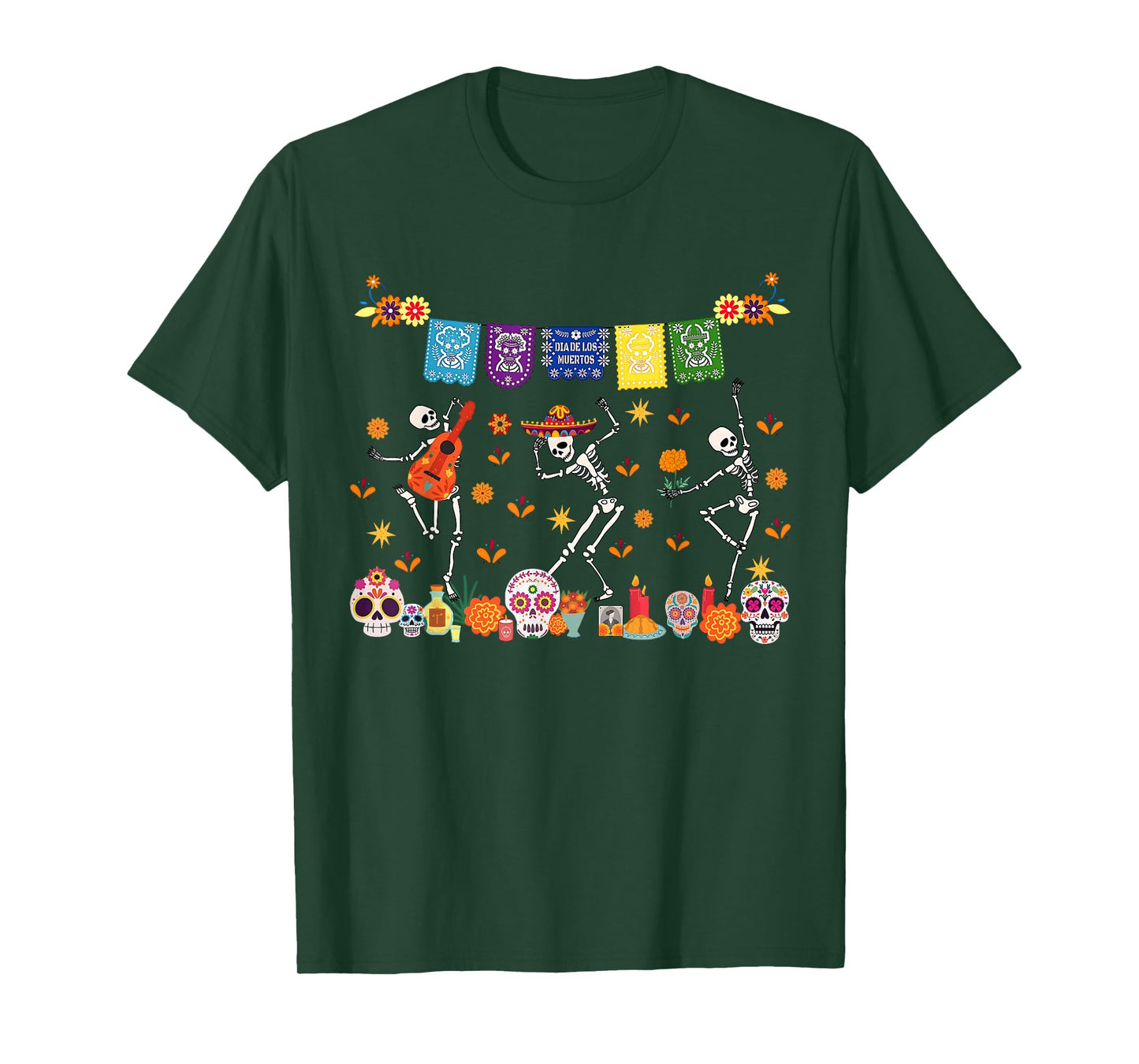 Day of The Dead Funny Halloween Spooky Dancing Skeletons T-Shirt