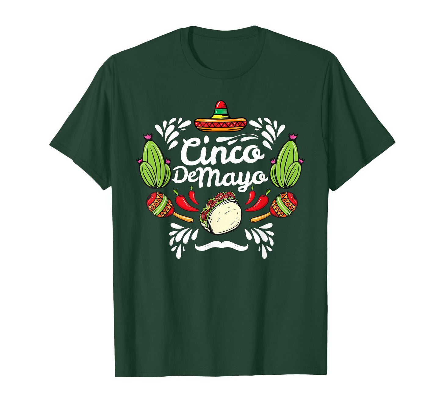Cinco de Mayo Sombrero Taco Chilli Cactus Mexico Outfit T-Shirt