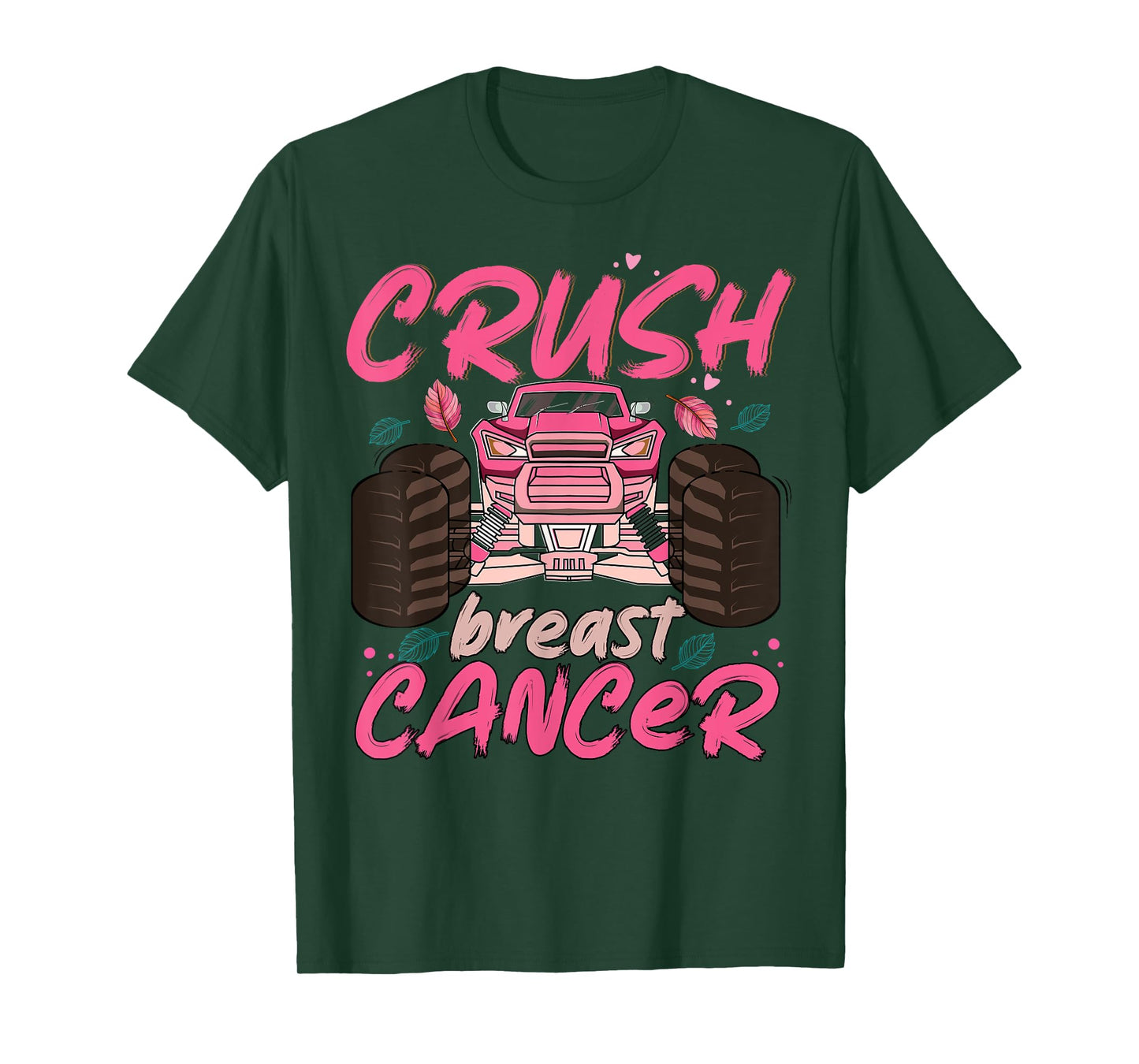 Crush Cancer Monster Truck Breast Cancer Awareness Toddler T-Shirt