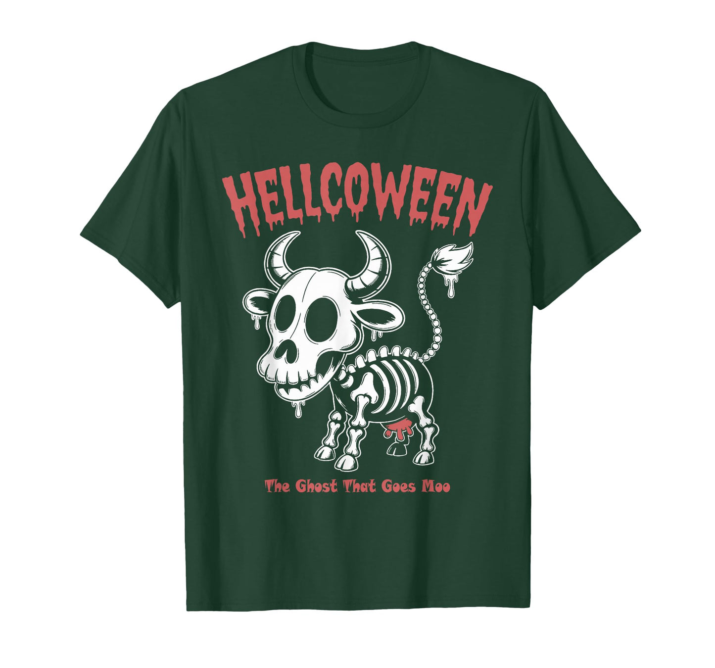 Spooky Cow Skeleton Hellcoween Halloween T-Shirt