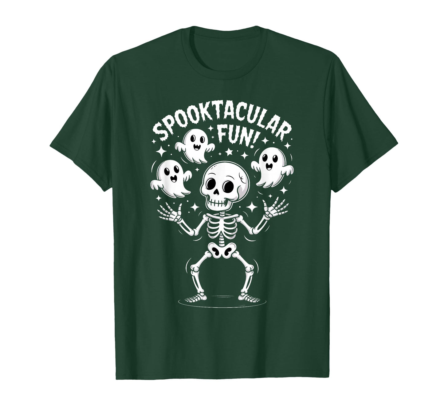 Funny Dancing Skeleton Juggling Ghosts Halloween T-Shirt