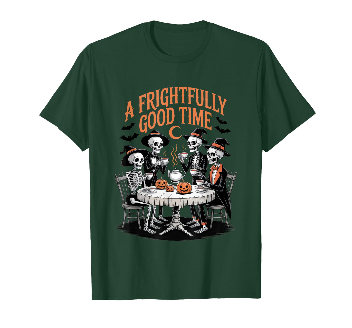 A Frightfully Good Time Tea Party Spooky Skeletons Halloween T-Shirt