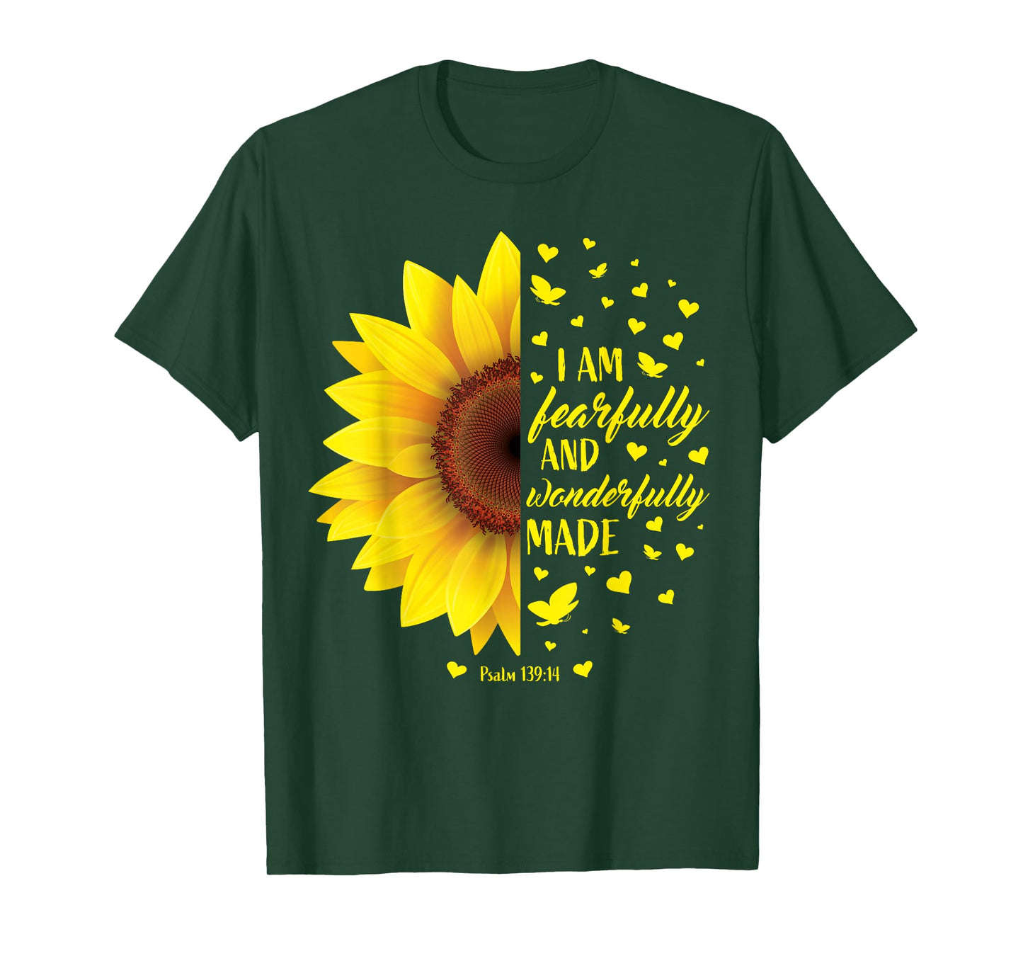 Christian Bible Verse Gifts Women Teen Girls Cute Sunflower T-Shirt