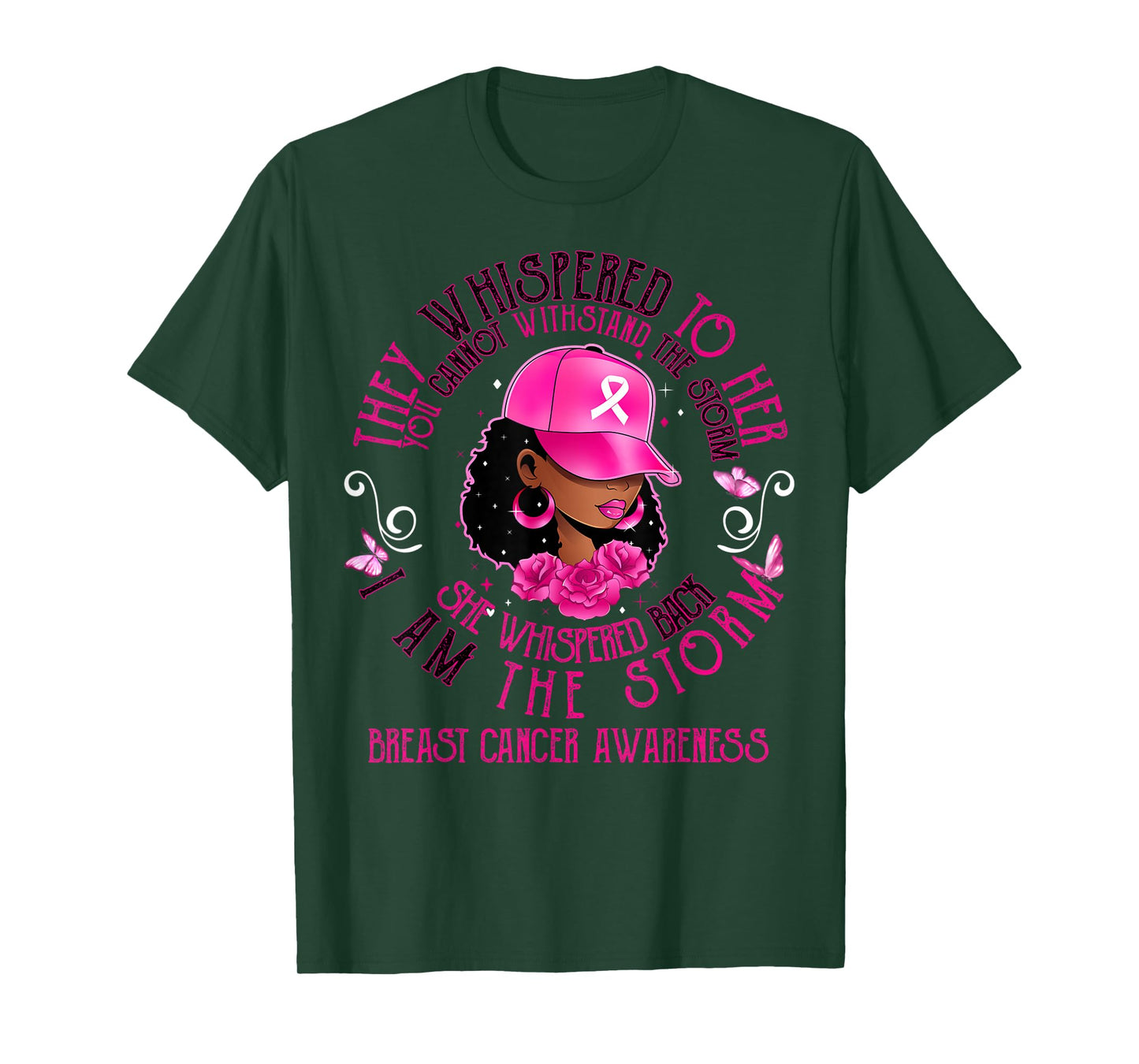 I'm The Storm Black Women Breast Cancer Survivor Pink Ribbon T-Shirt
