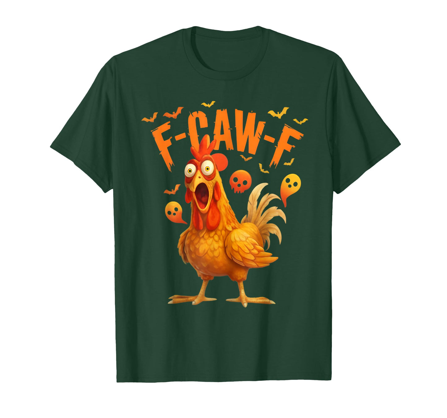 Chicken F-Caw-F Web Bats Halloween T-Shirt