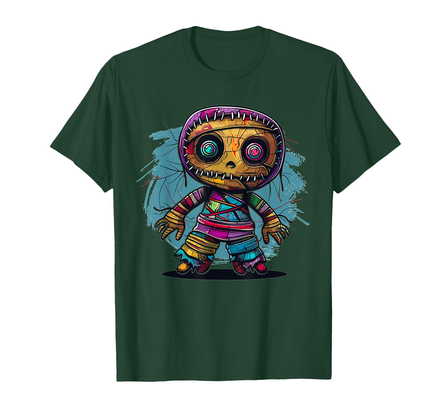 Cartoon Voodoo Doll Art I Kids Voodoo Doll Colorful Voodoo Doll T-Shirt