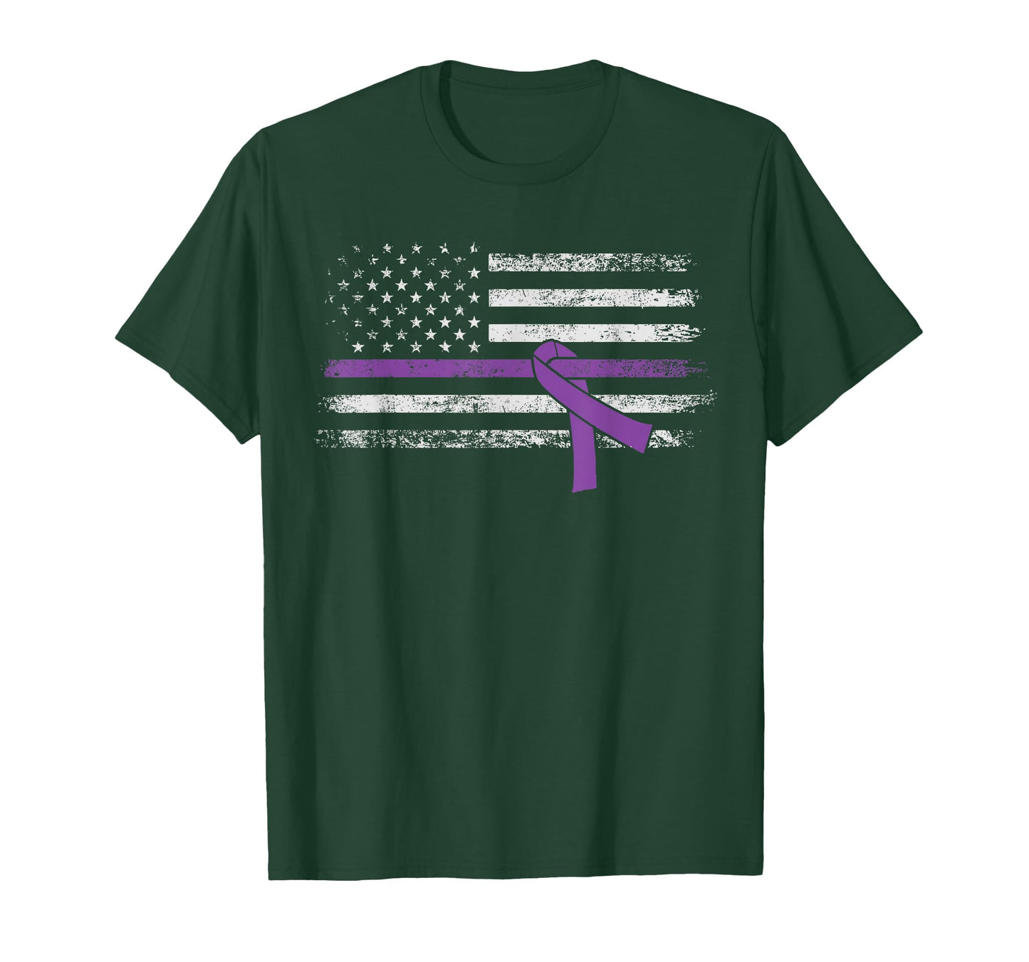 Pancreatic Cancer Awareness American Flag T-Shirt T-Shirt