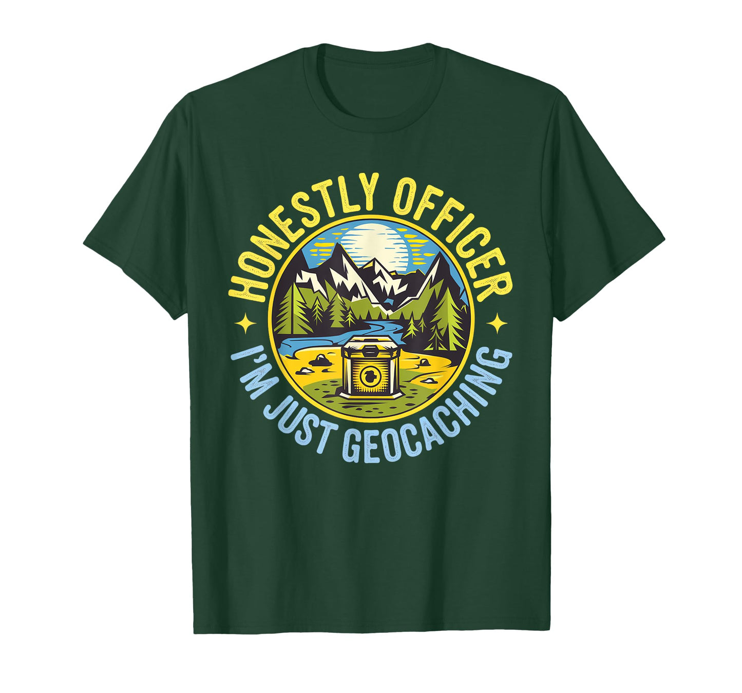 Honestly Officer I'm Just Geocaching Map Reading Geocache T-Shirt