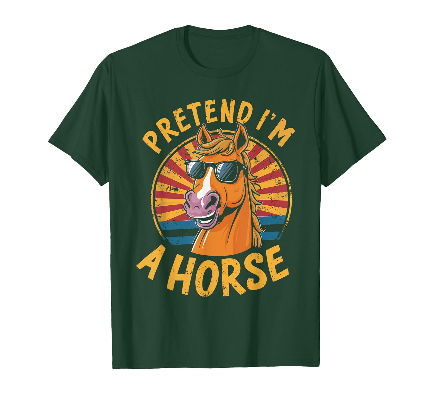 Pretend I'm A Horse Funny Lazy Halloween Matching Costume T-Shirt