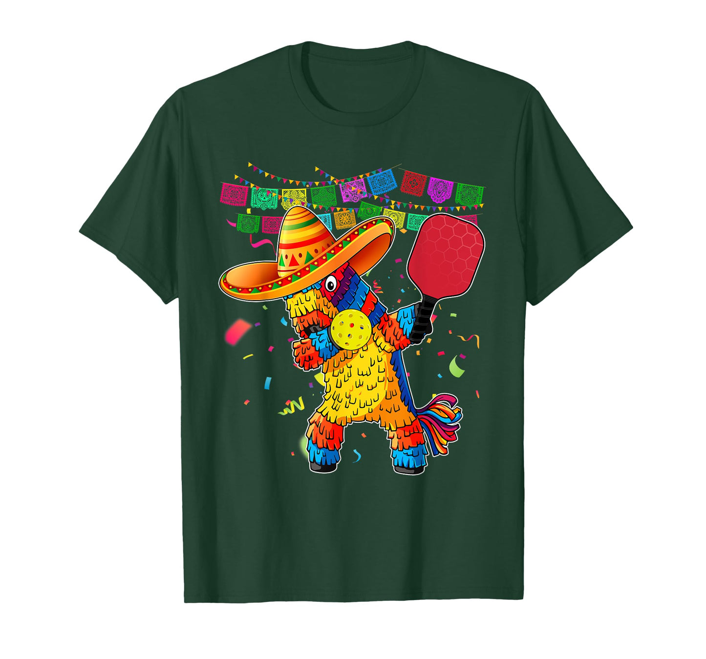 Dabbing Pinata Sombrero Pickleball Player Fan Cinco De Mayo T-Shirt