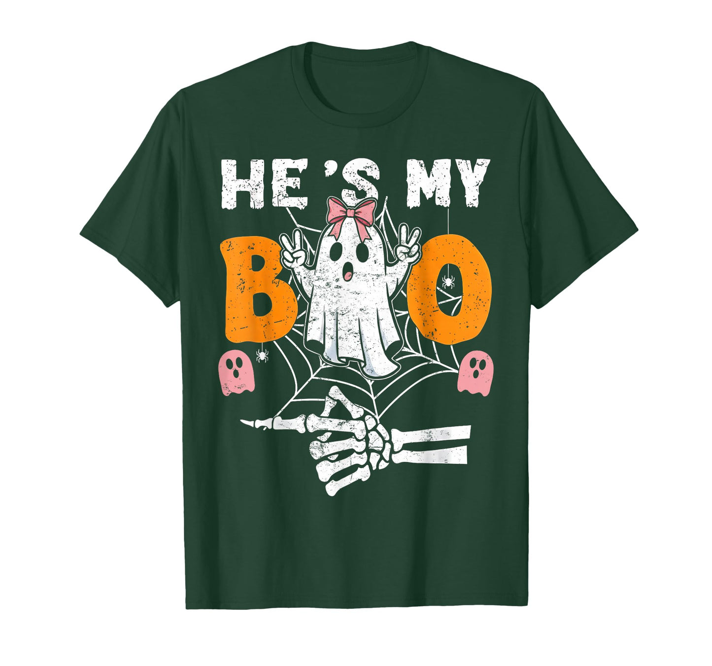 He's My Boo Ghost Matching Couple Halloween Costume T-Shirt