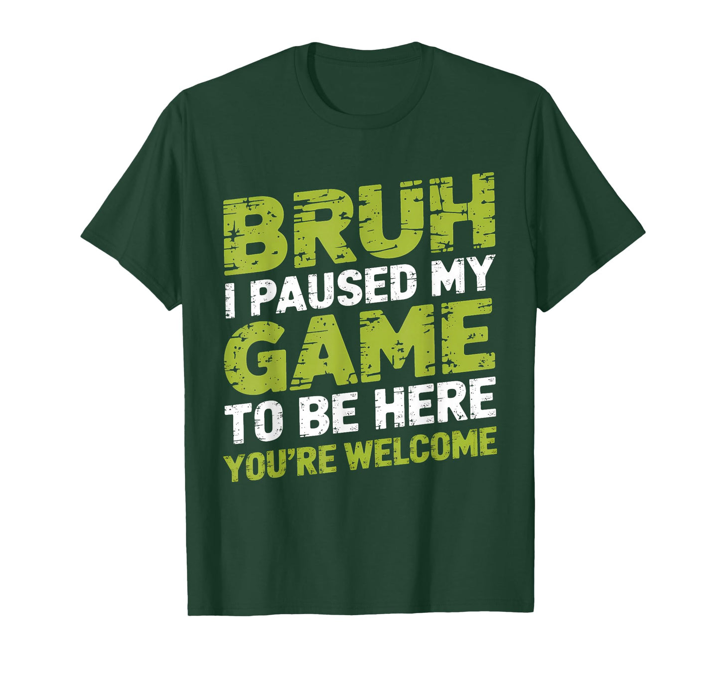 Bruh I Paused My Game Funny Skeleton Gamer Gaming Boys Teens T-Shirt