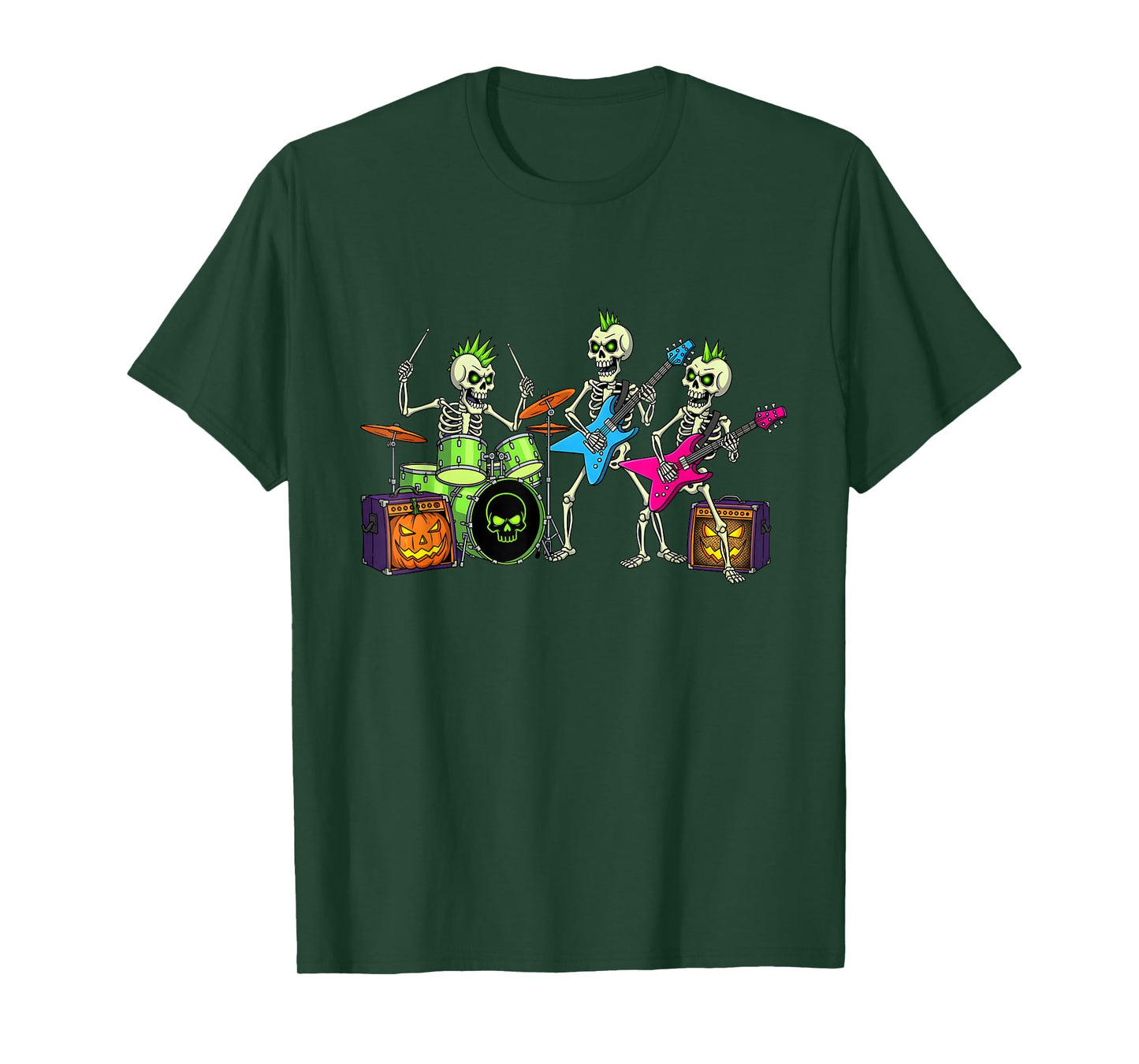 Punk Skeleton Band Halloween Music Tee for Kids & Adults T-Shirt