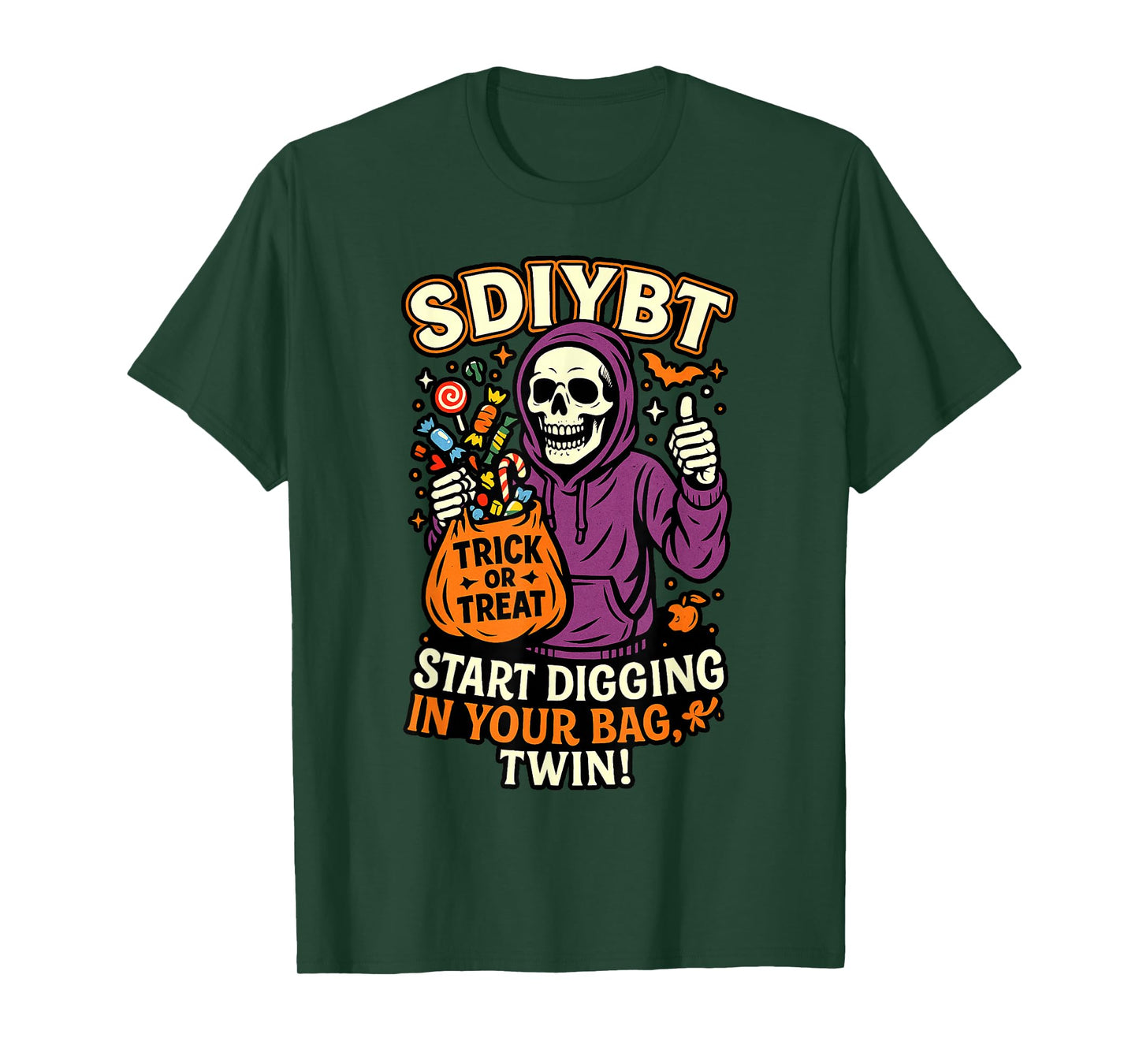 SDIYBT Start Digging in Your Bag Twin Halloween Funny Teen T-Shirt