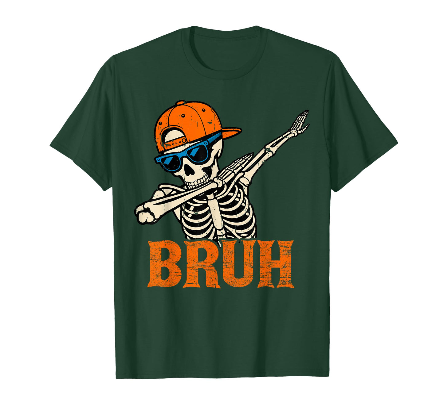 Bruh Spooky Dabbing Skeleton Halloween Custome for Boys Men T-Shirt