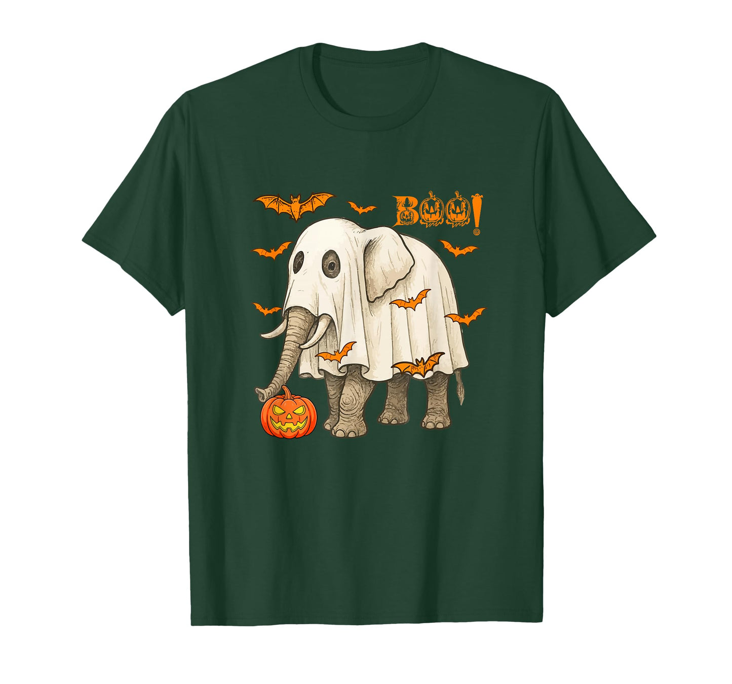Boo Halloween Elephant Cosplay Ghost Costume Animal Lover T-Shirt