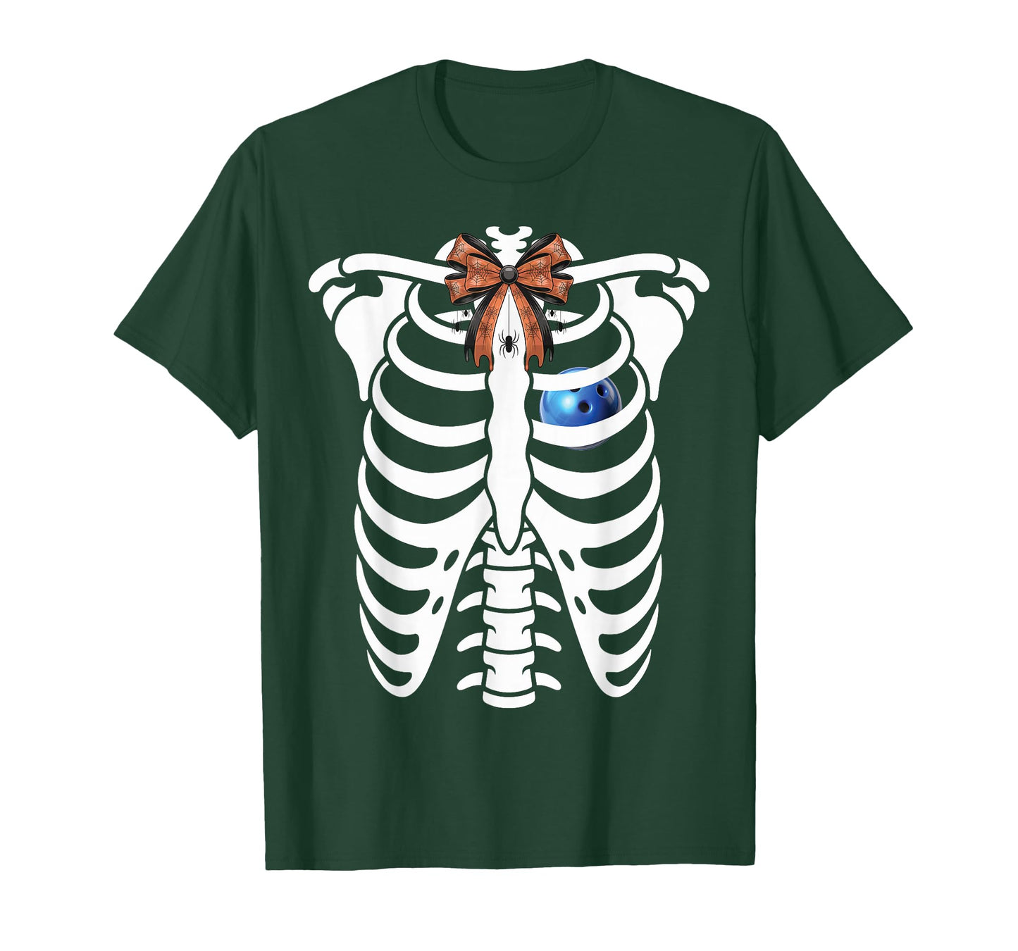 Skeleton Rib cage Halloween Bowling Costume Lovers T-Shirt