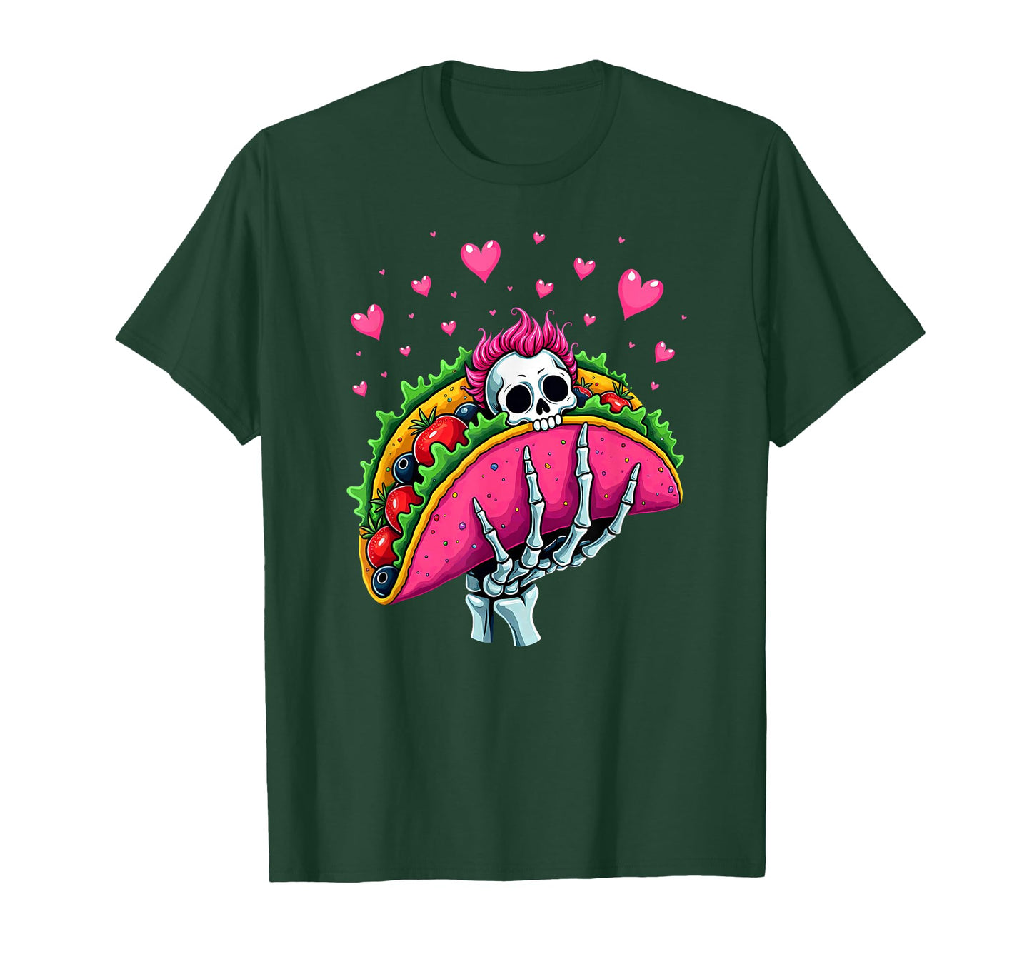 Creepy Skeleton Hand Holding A Taco Halloween T-Shirt