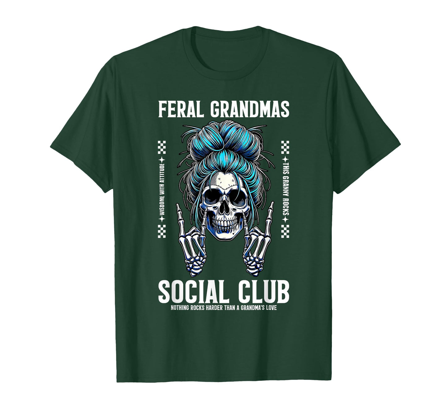 Funny Feral Grandmas Club Skeleton Coffee Grandmother Mom T-Shirt