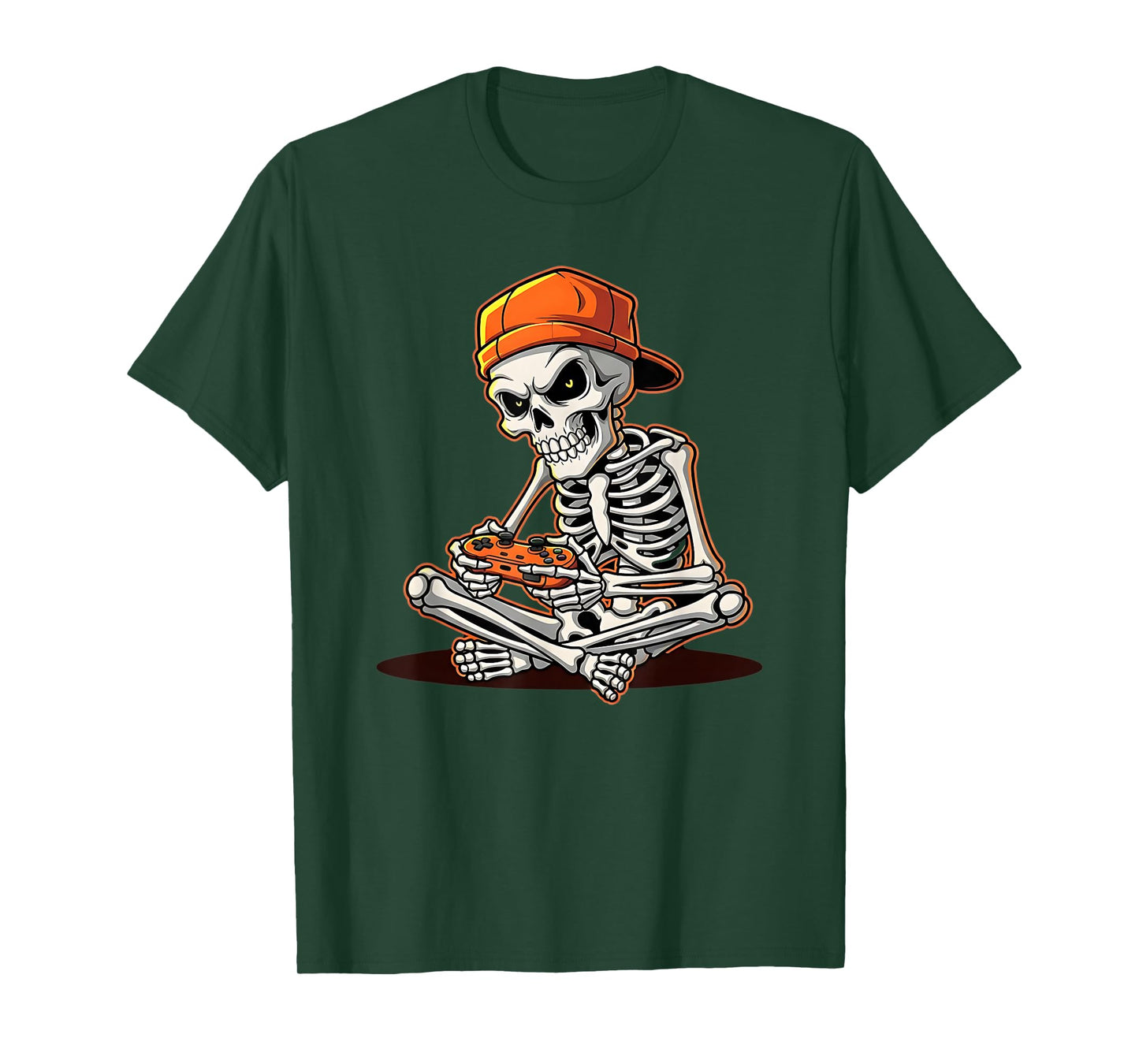 Halloween Skeleton Gamer Video Gaming Funny Skeleton T-Shirt
