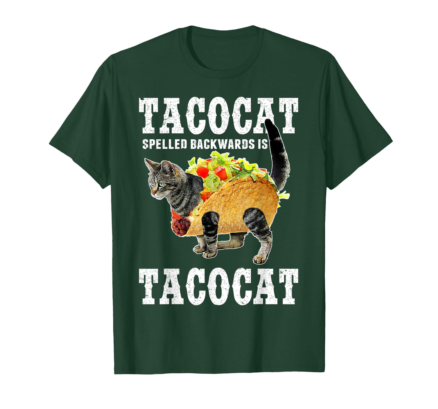 Tacocat Spelled Backwards is Tacocat Funny Cat Shirt T-Shirt for Men Women
