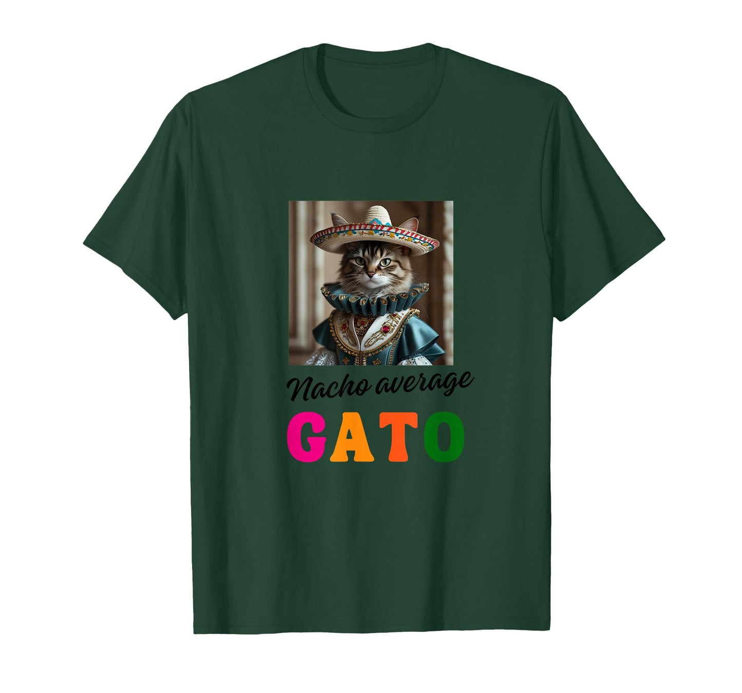 Gato Funny Cat Latino for Men Women Girls Kids Fiesta Tacos T-Shirt