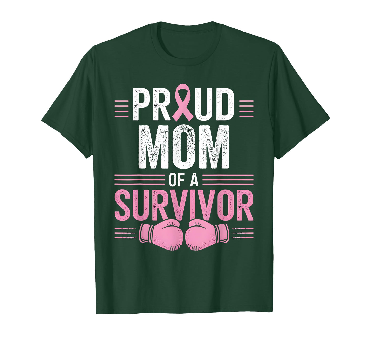 Proud Mom of a Survivor Breast Cancer Awareness Family T-Shirt