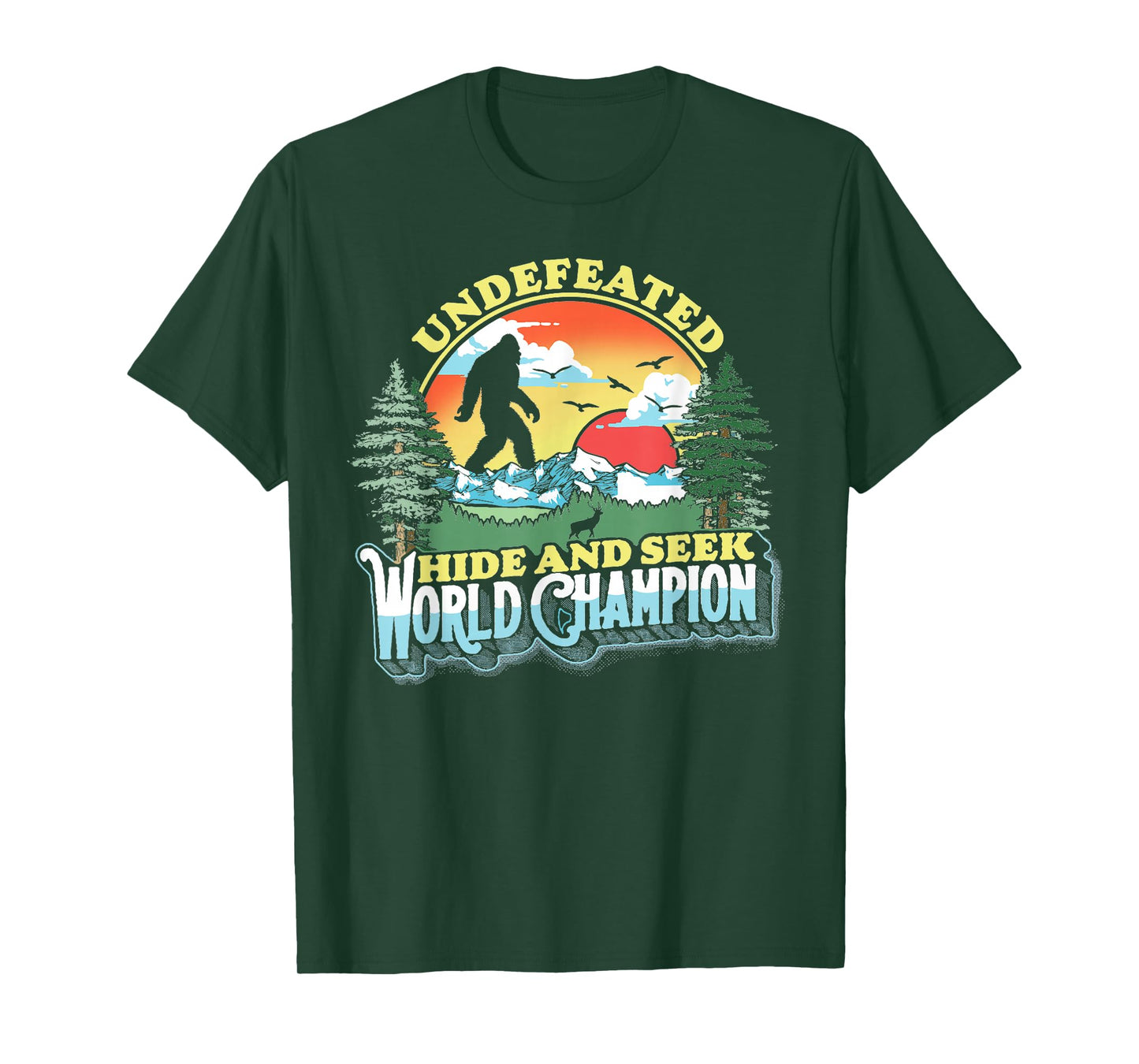 Bigfoot Undefeated Hide and Seek World Champion Vintage 80s T-Shirt