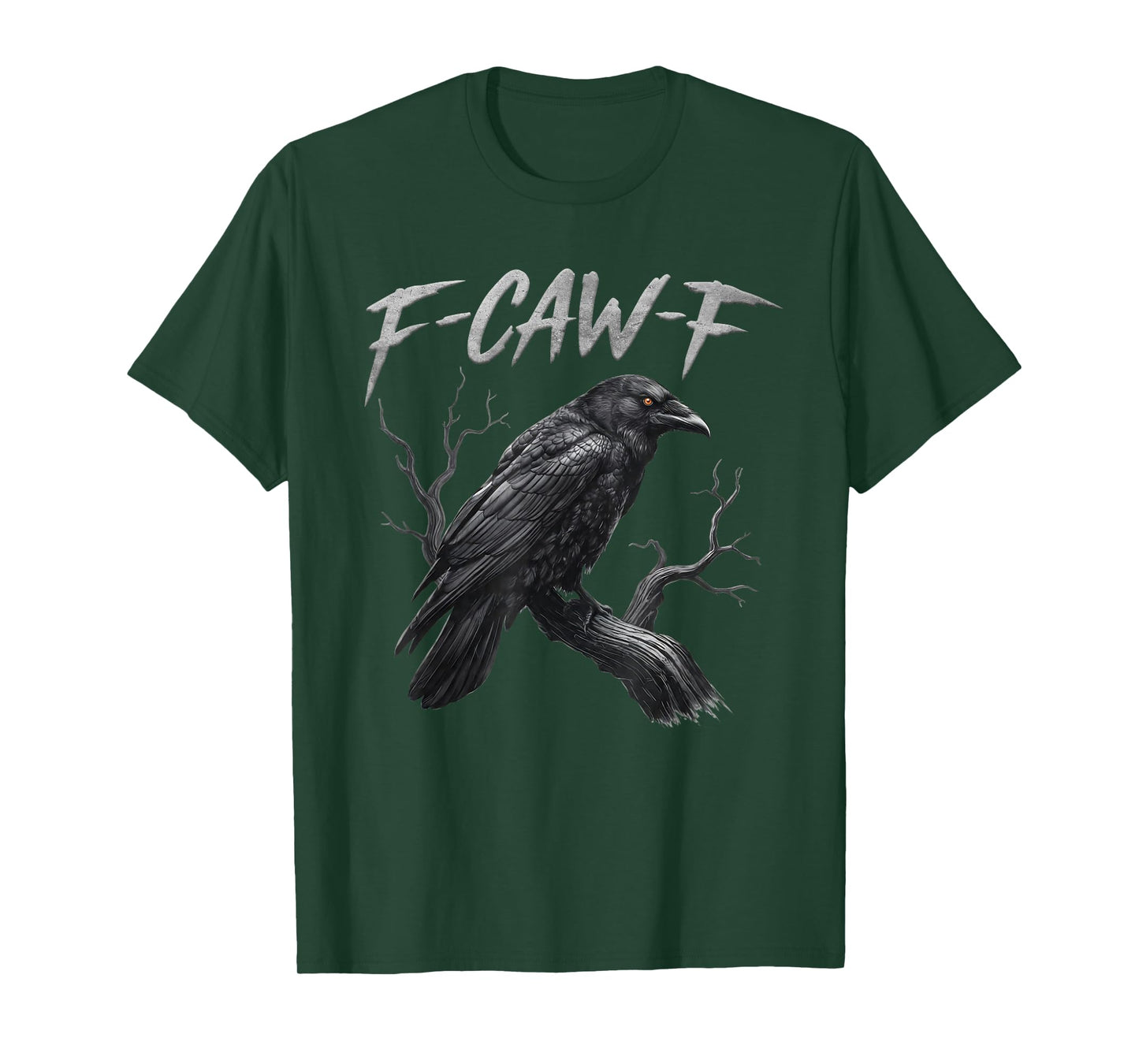 Black Crow, F-Caw-F Funny Black Bird Moon Gothic Adult Humor T-Shirt