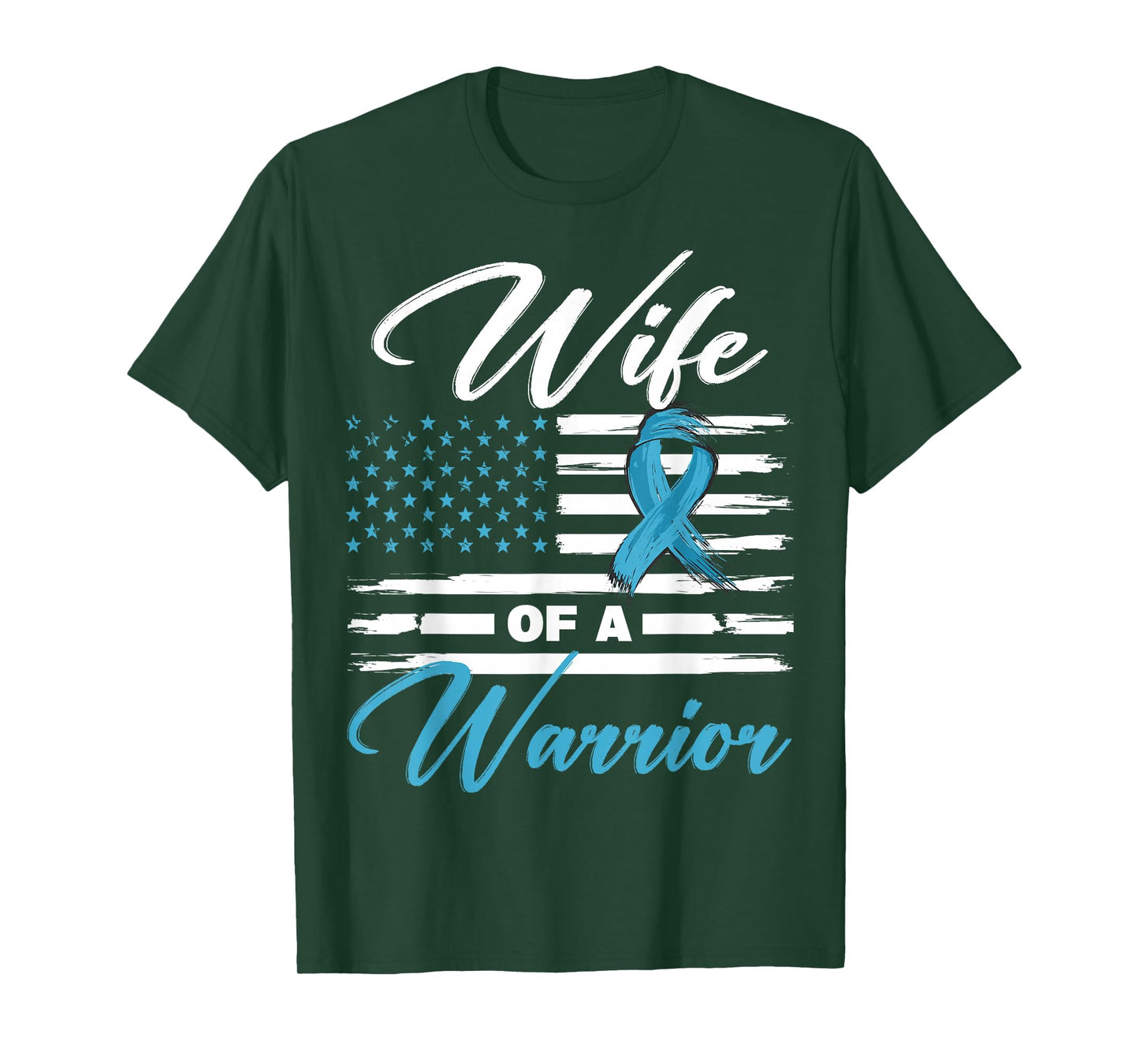 Wife of a Warrior USA Flag Prostate Cancer Awareness T-Shirt