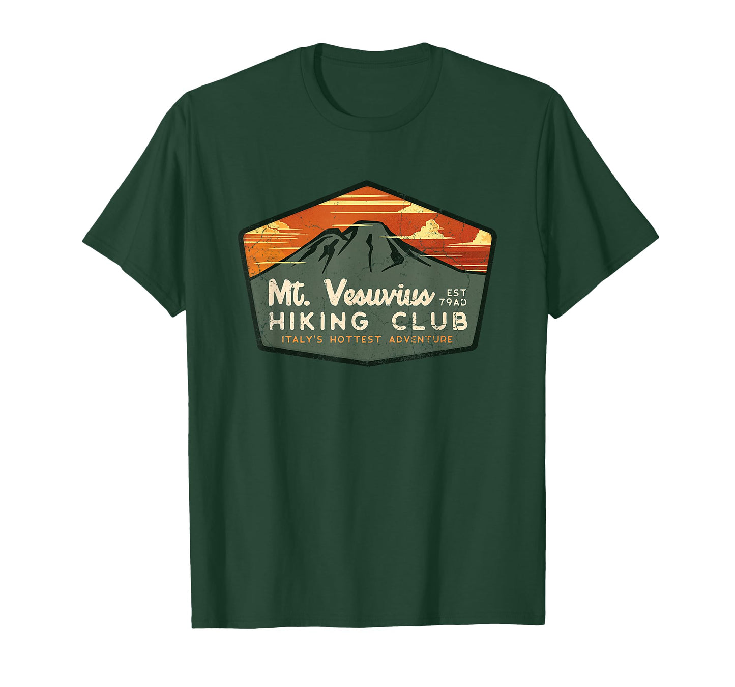 Retro Vesuvius Hiking Tourism For Italy Travel Vintage Tee T-Shirt
