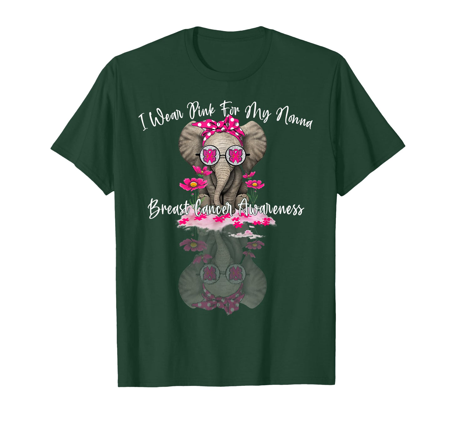 mb I Wear Pink For My Nonna Elephant Breast Cancer T-Shirt