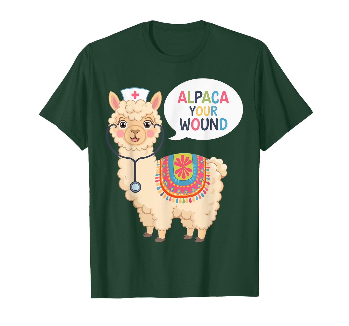 Funny Wound Care Nurse Alpaca Wound Care Nursing T-Shirt