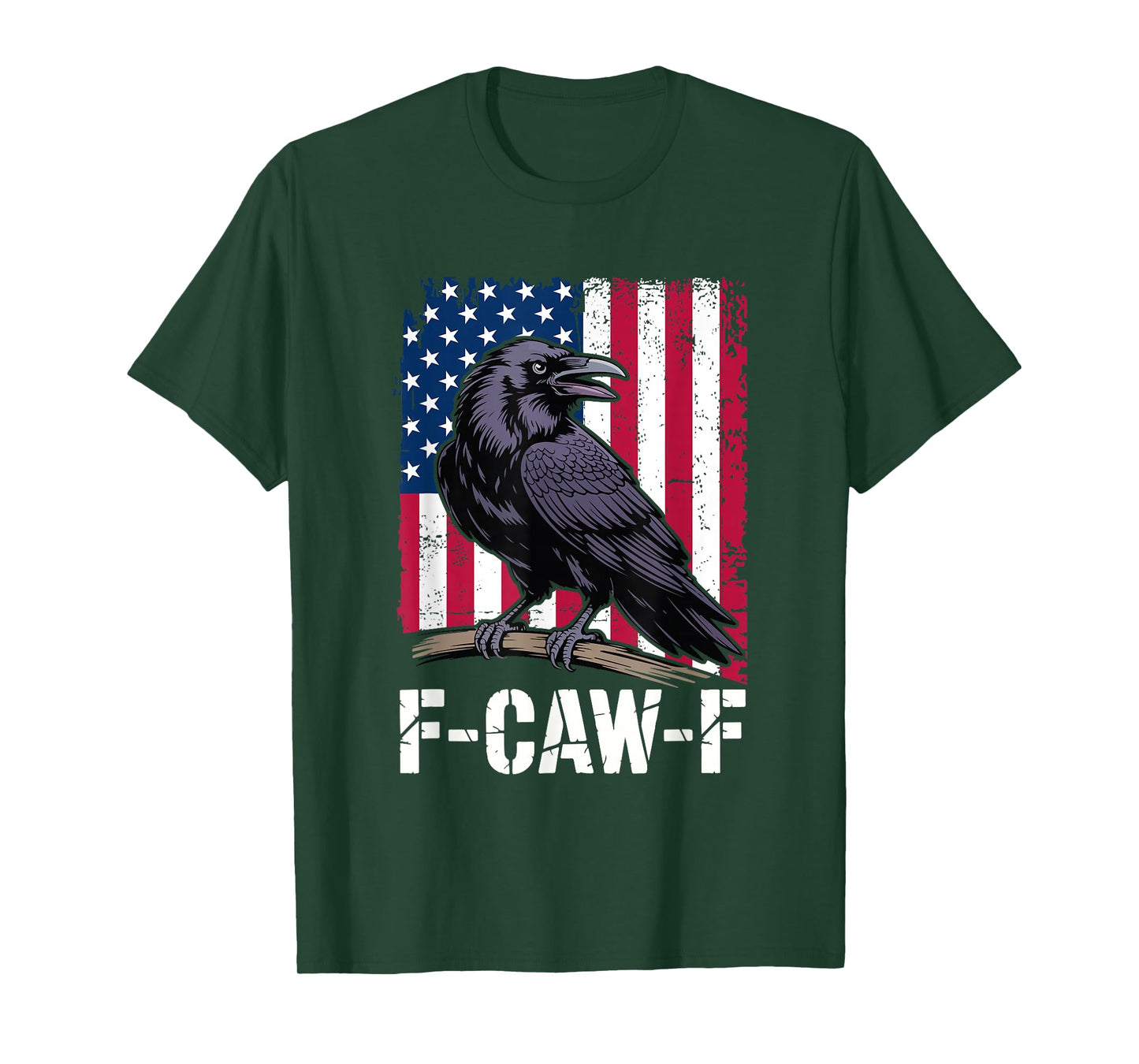 F-CAW-F Raven USA Flag Funny Patriotic Bird T-Shirt