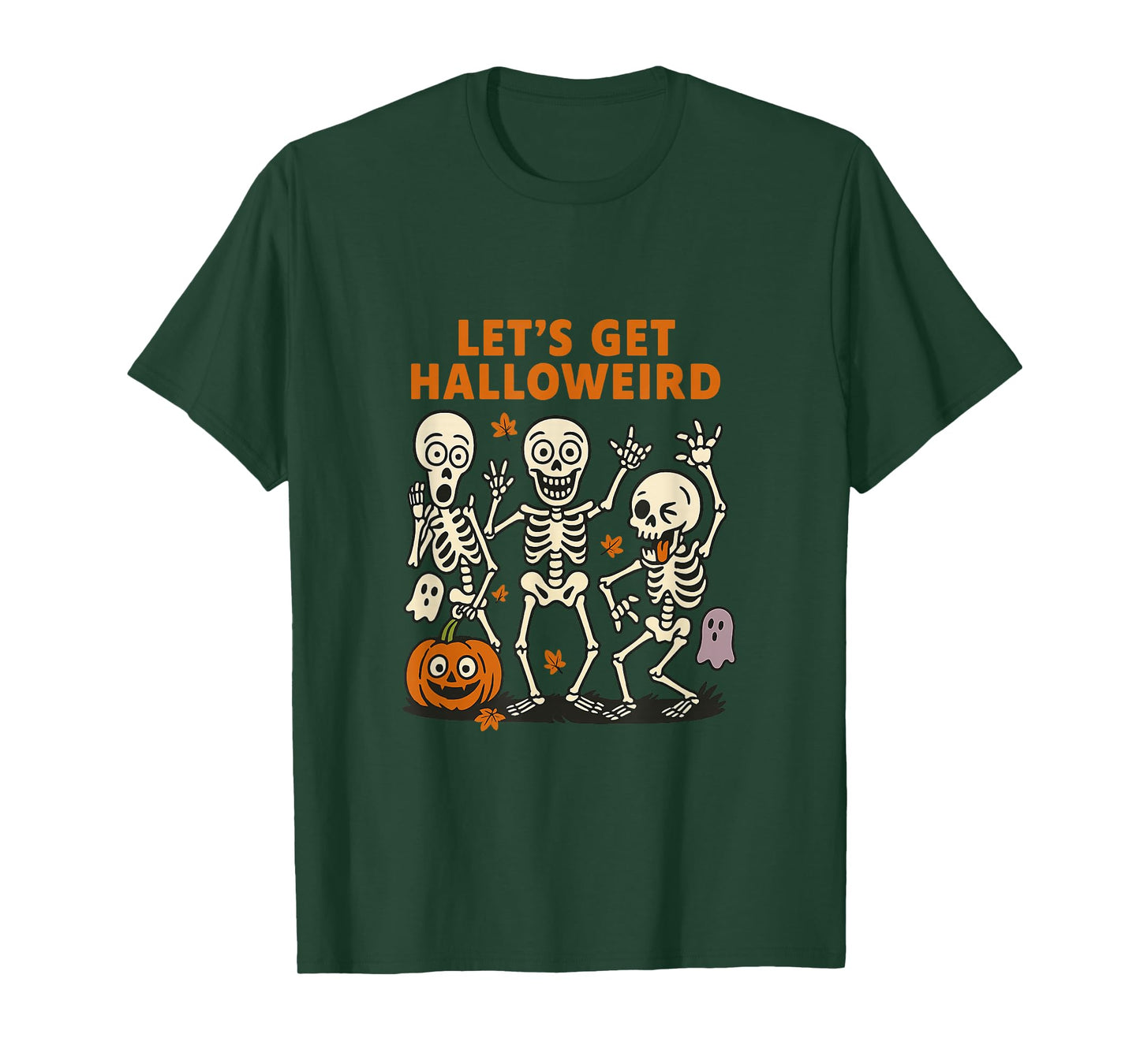Skeleton Halloween Short Sleeve Casual Funny Halloween Party T-Shirt