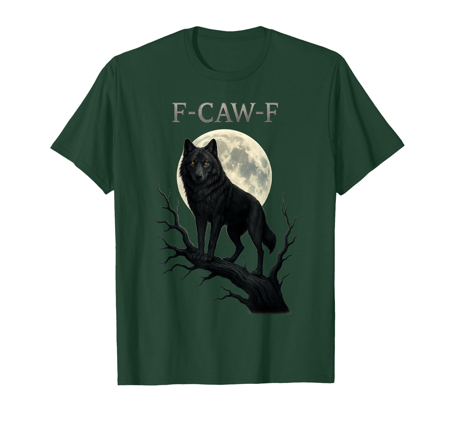 F-Caw-F Wolfdog Moonshade Graphic Tee Gothic Funny Novelty T-Shirt