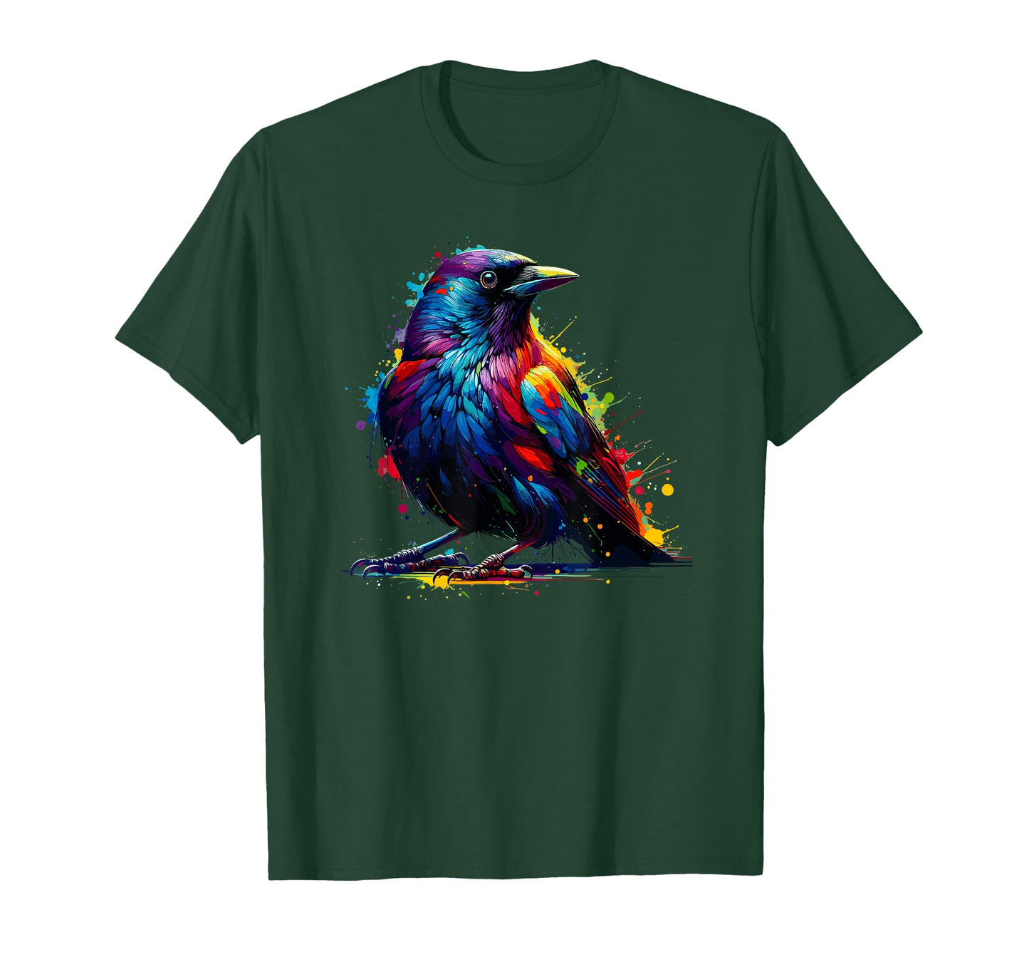 Splash Art Common Blackbird Birdwatcher Birdwatching T-Shirt