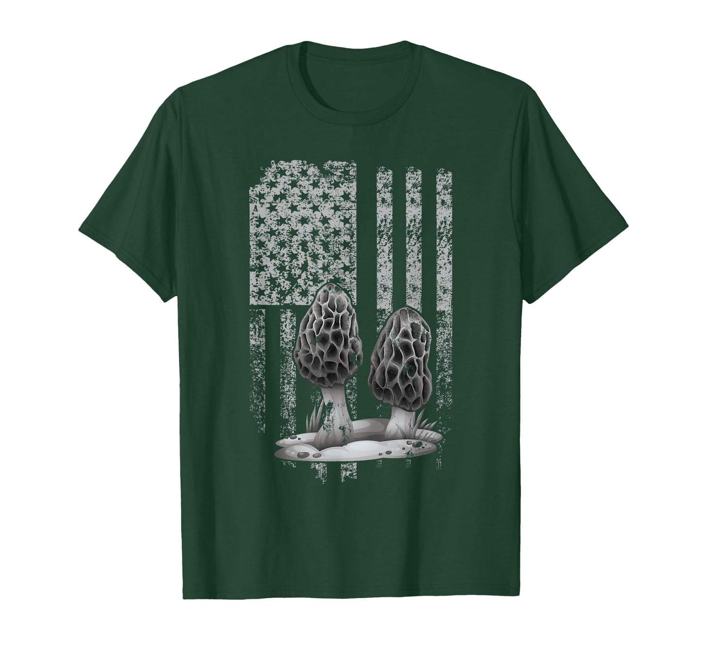 U.S.A. Flag Morel Mushroom Hunter T-Shirt