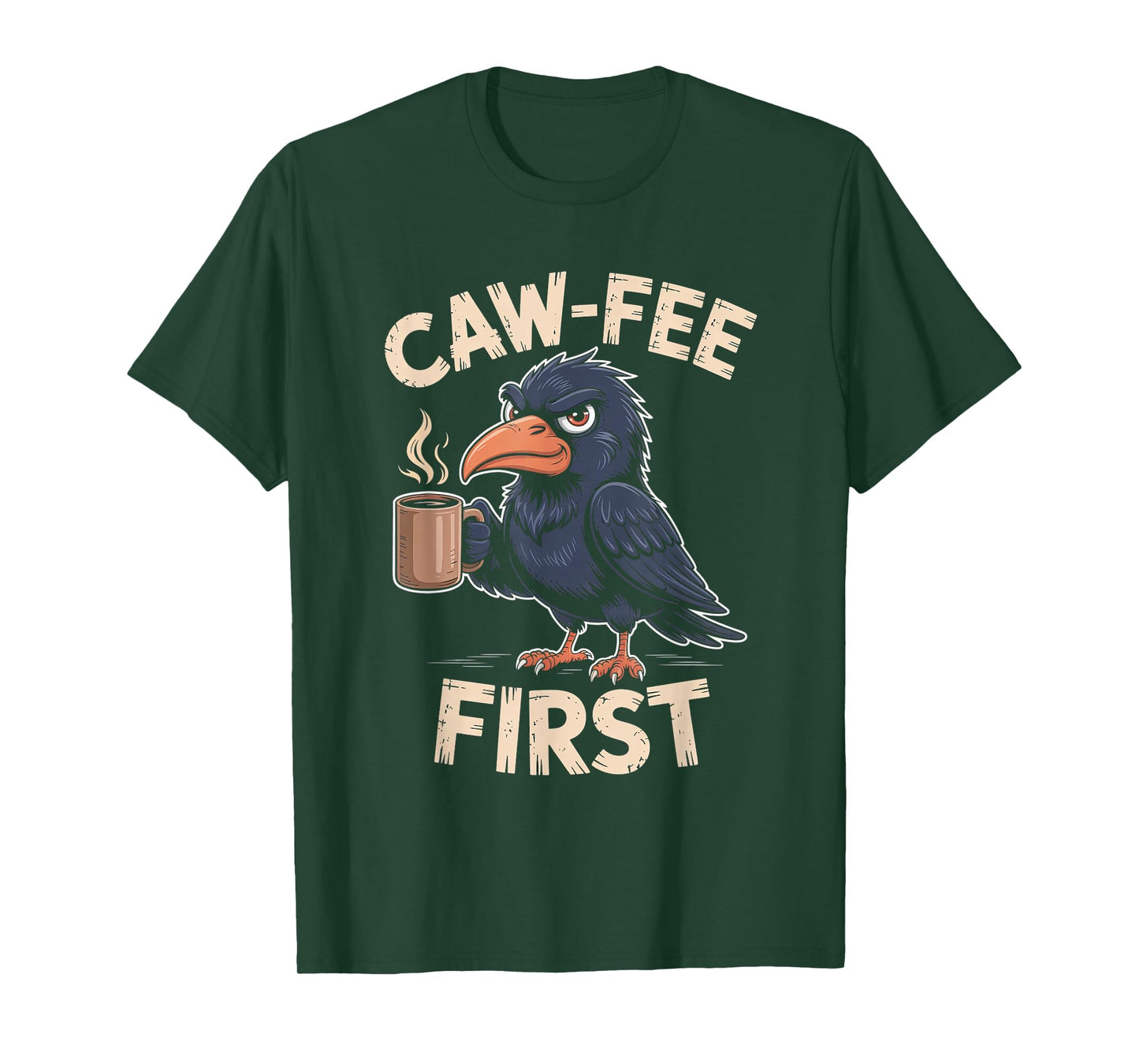 Caw-fee First F-CAW-F Meme for Coffee Lovers Dark Humor T-Shirt