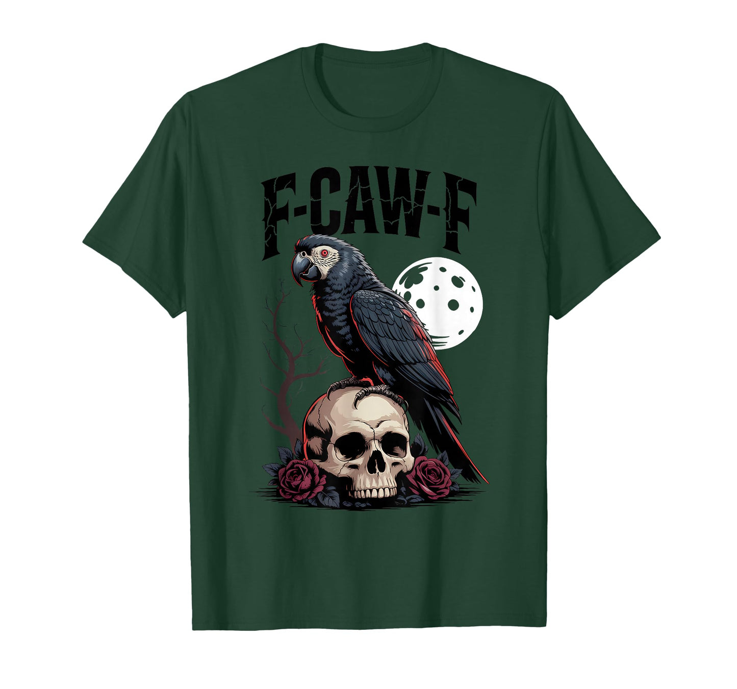 Funny F-Caw-F Black Parrot Sound Meme Humor T-Shirt