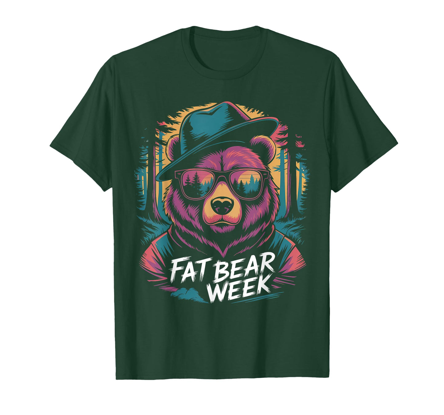 Fat Bear Week Retro Bear Sunglasses Nature Lovers T-Shirt